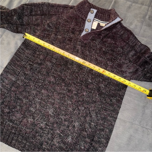 Weatherproof Men's Dark Brown Button Up Sweater - Picture 4 of 6